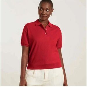 Everlane The Organic Cotton Big Red Polo Short Sleeve Shirt Size Small NWT